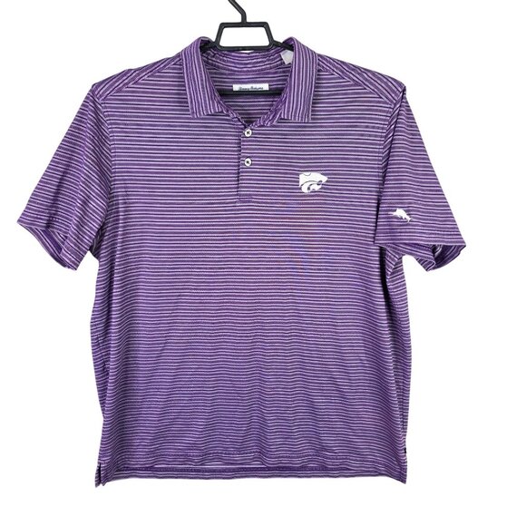Mens Tommy Bahama Purple Striped Polo Shirt Pima Cotton Blend Golf Size XXL - Picture 1 of 8